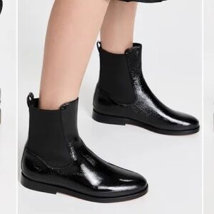 Vince Cecyl Patent Leather Water Resistant Chelsea Boot sz 8.5 with dust bag